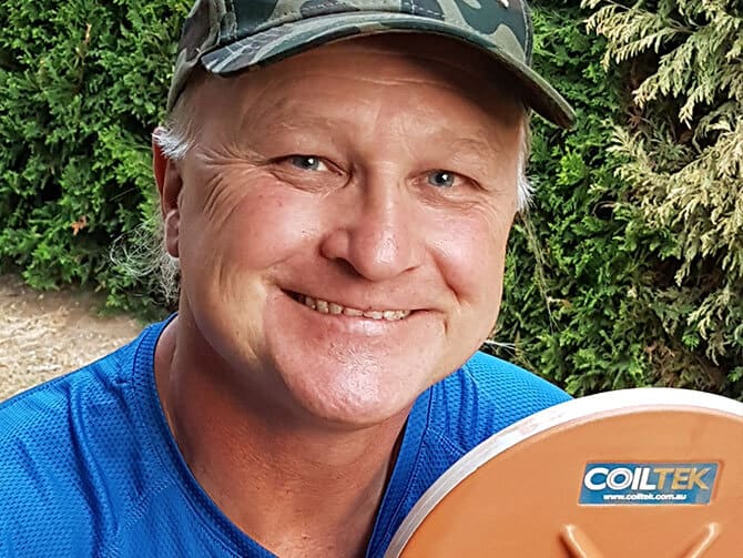 Gold Success for Rick Fishers! Rick holding 11" gold extreme coil